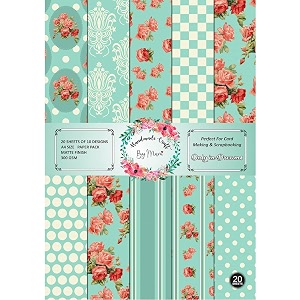 dheett only in dreams scrapbooking paperpack a4 20 decorative craft scrapbook paper designer sheets 300 gsm matte finish perfect for making greeting cards envelops and albums - pack of 1
