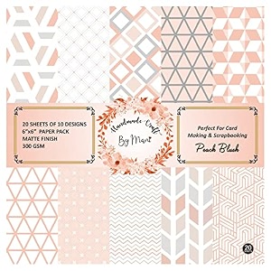 dheett peach blush scrapbooking paperpack 6 inches 20 decorative craft scrapbook paper designer sheets 300 gsm matte finish perfect for making greeting cards envelops and albums - pack of 1
