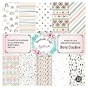 Dheett Scrapbooking Paperpack 12 Inches 20 Decorative Craft Scrapbook Paper Designer Sheets 300 GSM Matte Finish Perfect for Making Greeting Cards Envelops Explosion Boxes and Albums - Boho Doodles