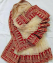 dhenulace Net Embellished Peach Women Dupatta