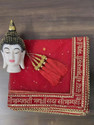 dhenulace Net Embellished, Embroidered Red Women Dupatta