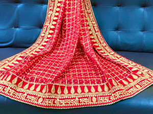 dhenulace silk blend embellished embroidered women dupatta
