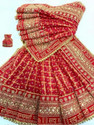 dhenulace Silk Blend Embellished, Embroidered, Solid, Checkered Women Dupatta