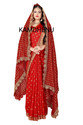 dhenulace Silk Blend Embellished Red Women Dupatta