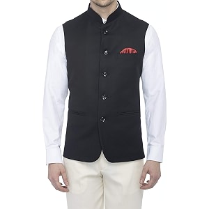 Dhingra Mens Solid Nehru Jacket