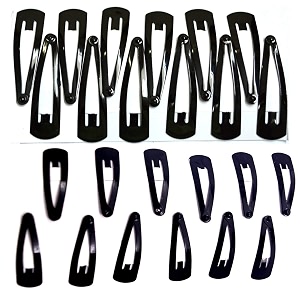 dhiya fashions and supplies girlswomen39s tic tac hair clips combo of 24 pieces black
