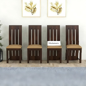 dholamaru solid sheesham wood set of 4 cushion dining chairs for dining roomstudy room solid wood dining chair