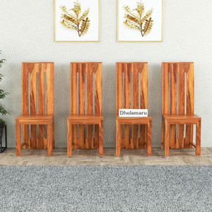 dholamaru solid sheesham wood set of 4 poster dining chairs for dining roomstudy room solid wood dining chair