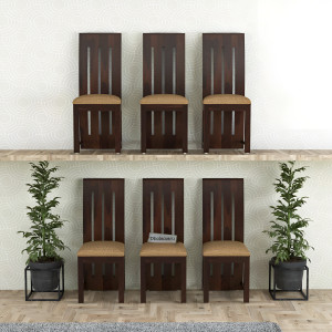 dholamaru solid sheesham wood set of 6 cushion dining chairs for dining roomstudy room solid wood dining chair