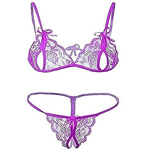 dhrexv women baby doll bra panty dress nightwear designer lace transparent net western dress sexy wear for nights1 set free size puple