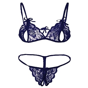 dhrexv women baby doll bra panty dress nightwear designer lace transparent net western dress sexy wear for nights1 set free size navy blue