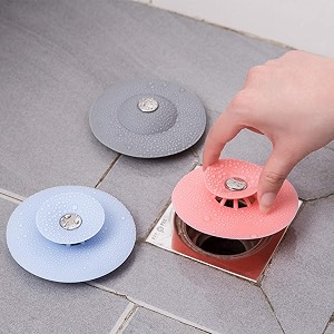 hair catcher amp drain stopper 2 in 1 sink drain cover flex silicone strainer for showerbathtubtubfloor drainkitchen sink pack of 2 sink strainer - a