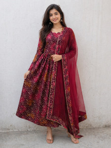DHRUV CREATION Women Printed Anarkali Kurta