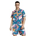DHRUVI TRENDZ Men’s Co-Ord Set | Stylish Shirt &amp; Shorts Combo for Men | Casual Printed Matching Set | Half Sleeve Summer Outfit | Trendy Beachwear &amp; Vacation Set | Regular Fit CoOrd Set for Men