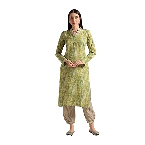 DHRUVI TRENDZ Cotton Blend Kurta Set for