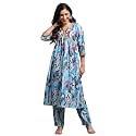 DHRUVI TRENDZ Cotton Blend Kurta Set For