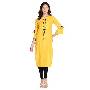 DHRUVI TRENDZ Womens Rayon Kurta