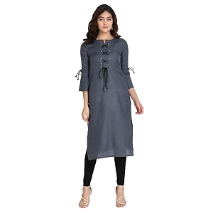 DHRUVI TRENDZ Womens Rayon Kurta