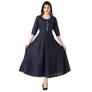 DHRUVI TRENDZ Womens Rayon Kurta