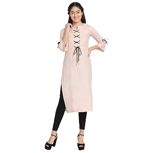 DHRUVI TRENDZ Womens Rayon Kurta