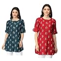 DHRUVI TRENDZ Women39s Rayon Regular Short Kurta