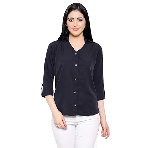 DHRUVI Trendz Womens Solid Crepe Regular Fit