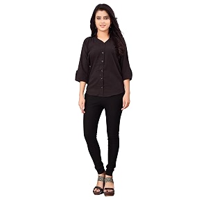 DHRUVI Trendz Womens Solid Crepe Regular Fit