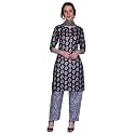 DHRUVI TRENDZ Womens Cotton Blend Women Kurta