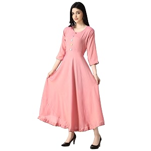 DHRUVI TRENDZ Women Rayon Anarkali Kurta