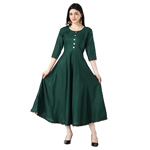DHRUVI TRENDZ Women Rayon Anarkali Kurta