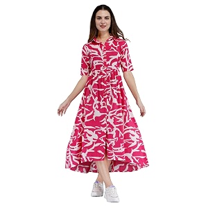 Dhruvi Womens Rayon Anarkali Maternity Dress