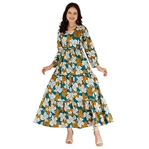 Dhruvi Womens Rayon Anarkali Maternity Dress