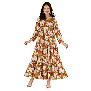 Dhruvi Womens Rayon Anarkali Maternity Dress