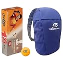 DHS TT Ball 40MM 1 Star Orange (10 Pcs Box) 20 PCS with Smart PRO TT Special Cover Speed Blue