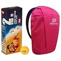 DHS TT Ball 40MM 2 Star Orange (10 Pcs Box) 20 PCS with SMART PRO TT Special Cover Speed Pink