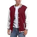 DHSPKN Men's Varsity Baseball Jackets Causal Slim Fit Varsity Letterman Jacket Boys Bomber Jackets
