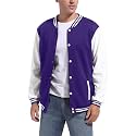 DHSPKN Men's Varsity Baseball Jackets Causal Slim Fit Varsity Letterman Jacket Boys Bomber Jackets