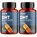 DHT Blocker for Men with Saw Palmetto & Biotin, Hair Growth Formula in Liquid-Filled Capsules, Hair Loss Supplements, Hair Regrowth Vitamins, Proprietary Herbal Blends - 90 Capsules(2 Bottle)