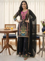 dhvijadressmaker Embroidered Kurta Sharara Dupatta Set