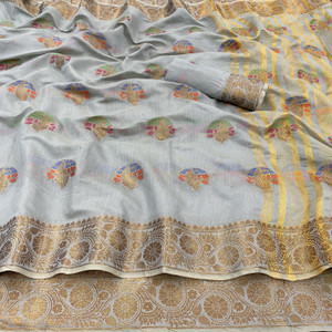 dhyani enterprise semi stitched cotton silk blouse material self design
