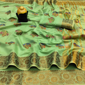 dhyani enterprise semi stitched cotton silk blouse material self design