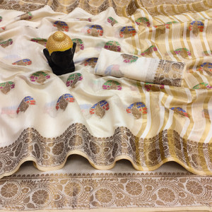 dhyani enterprise semi stitched cotton silk blouse material self design