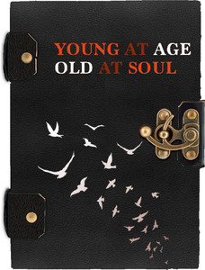 di-kraft handcrafted leather cardboard antique binding diary a5 diary unruled 200 pages black 14