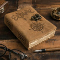 DI-KRAFT Leather Cover Engraved Diary With Metal Lock Daily Use Journal A5 Diary unruled 100 Pages (Brown 16)