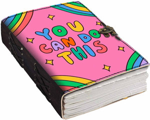 di-kraft printed designer leather cover diary with lock for officegiftsize 57 inches a5 diary unruled 200 pages
