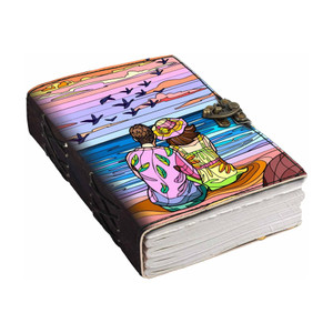 di-kraft printed designer leather cover diary with lock for officegiftsize 57 inches a5 diary unruled 200 pages
