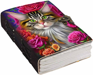 di-kraft printed designer leather cover diary with lock for officegiftsize 57 inches a5 diary unruled 200 pages