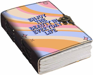 di-kraft printed designer leather cover diary with lock for officegiftsize 57 inches a5 diary unruled 200 pages