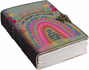 di-kraft printed designer leather cover diary with lock for officegiftsize 57 inches a5 diary unruled 200 pages