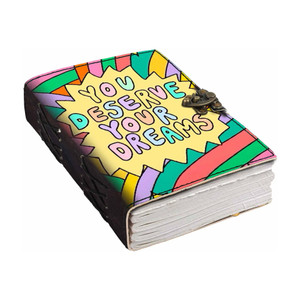 di-kraft printed designer leather cover diary with lock for officegiftsize 57 inches a5 diary unruled 200 pages